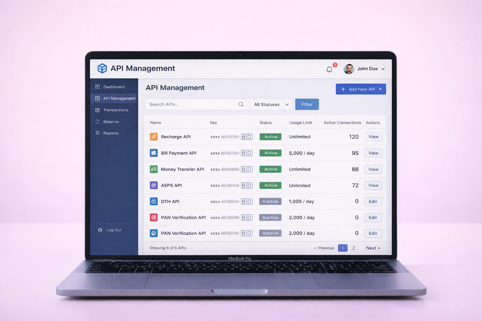 API Management Interface