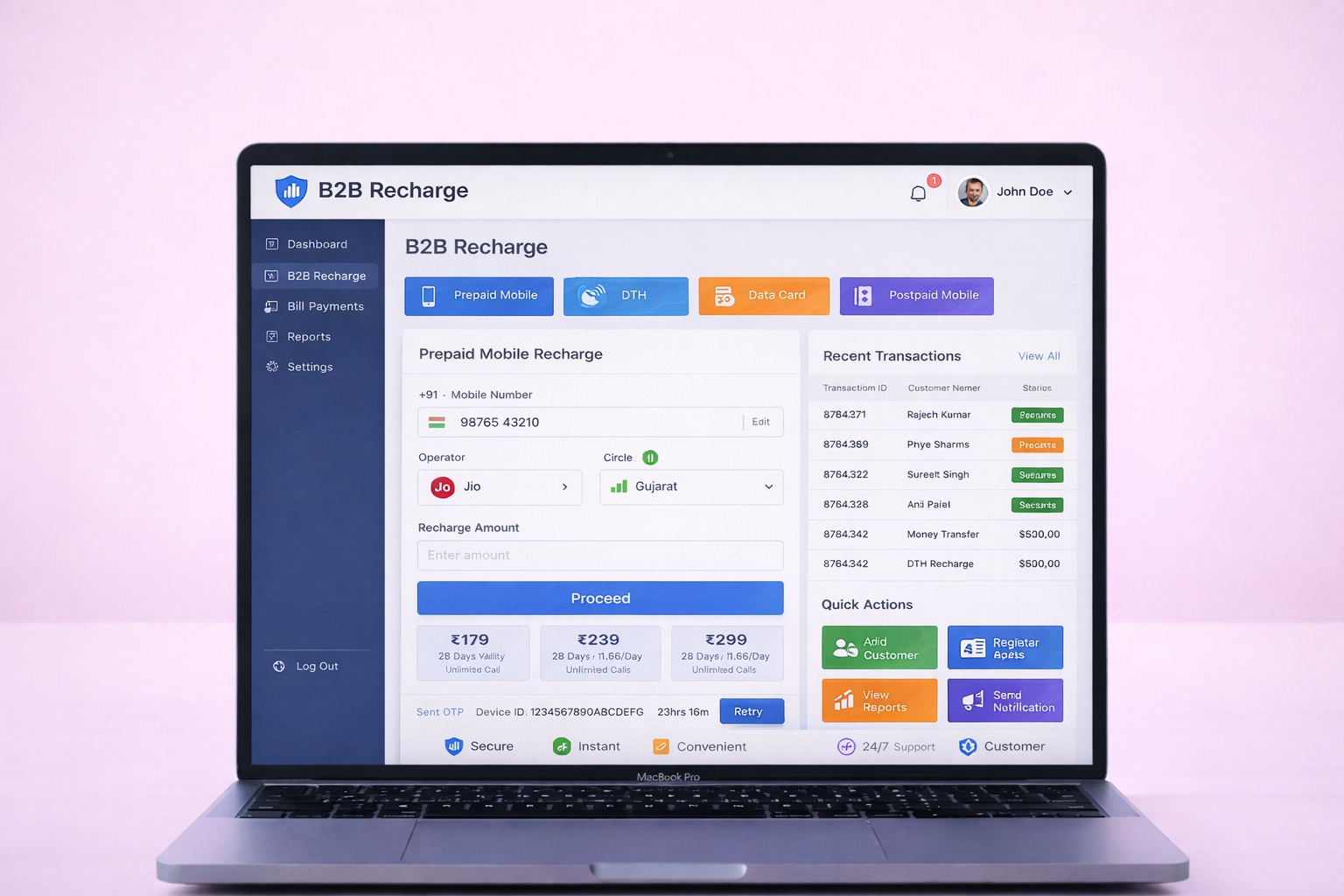 B2B Recharge Application
